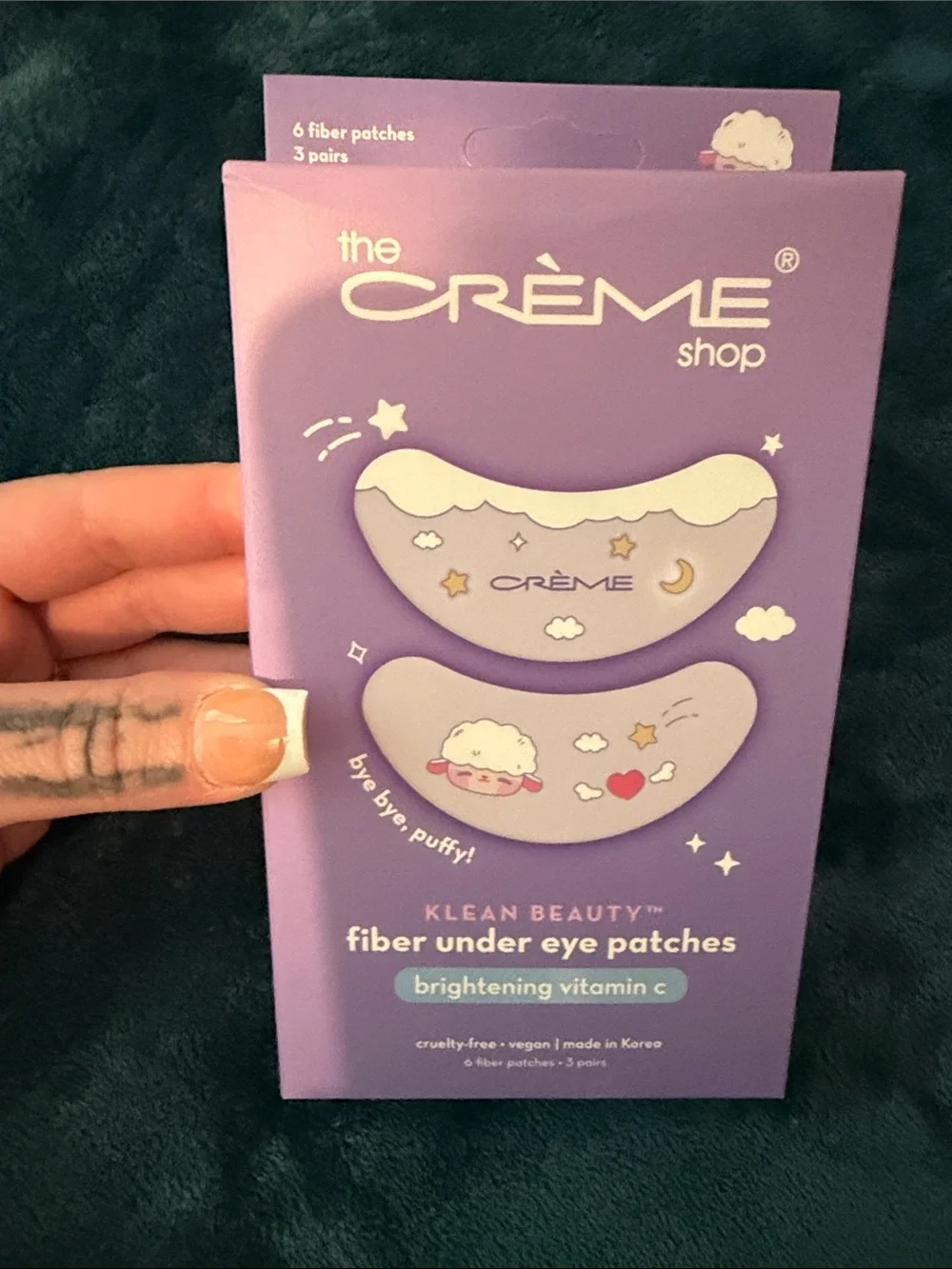The Crème Shop Purple Makeup Removing Wipes & Oval Foundation Brush Set